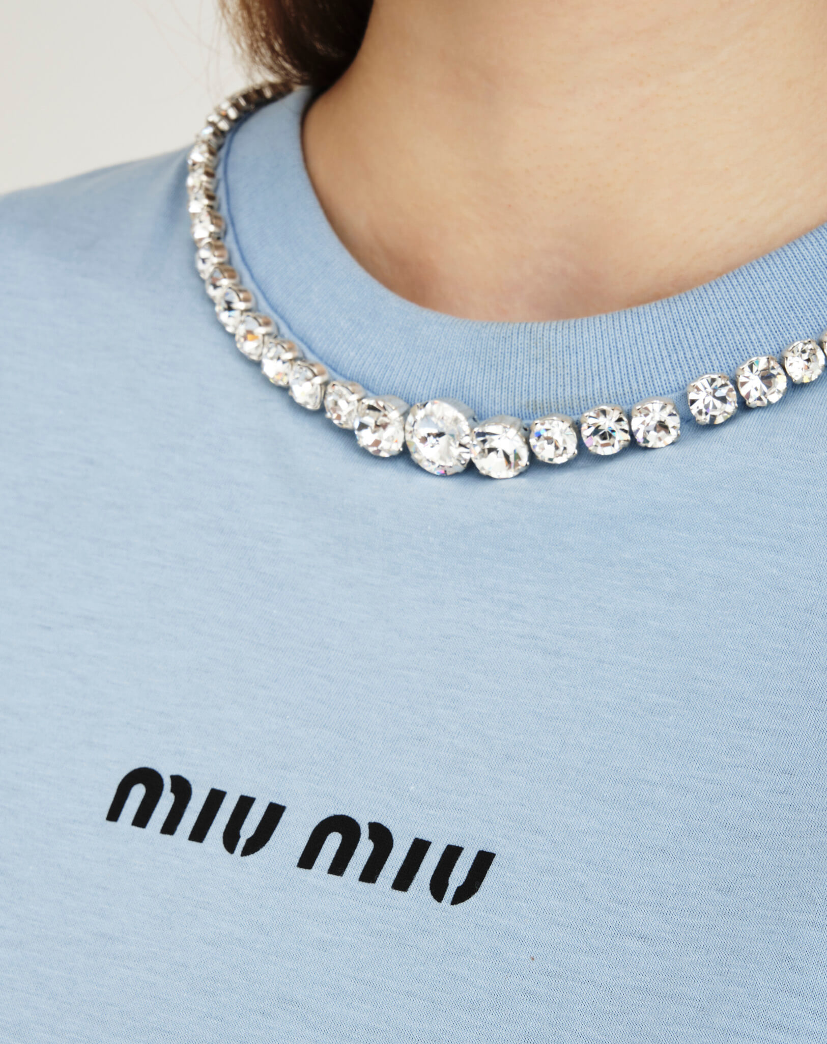 Miu Miu - Necklace Collar Logo Print Tshirt M